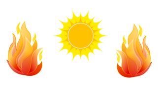Illustration of Flames, Sun, Flames